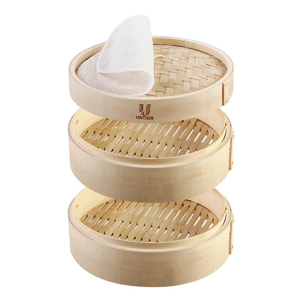 Bao Steamer Bamboo - ตะกร้า kukusan bambu พร้อมฝาปิด kukusan bambu