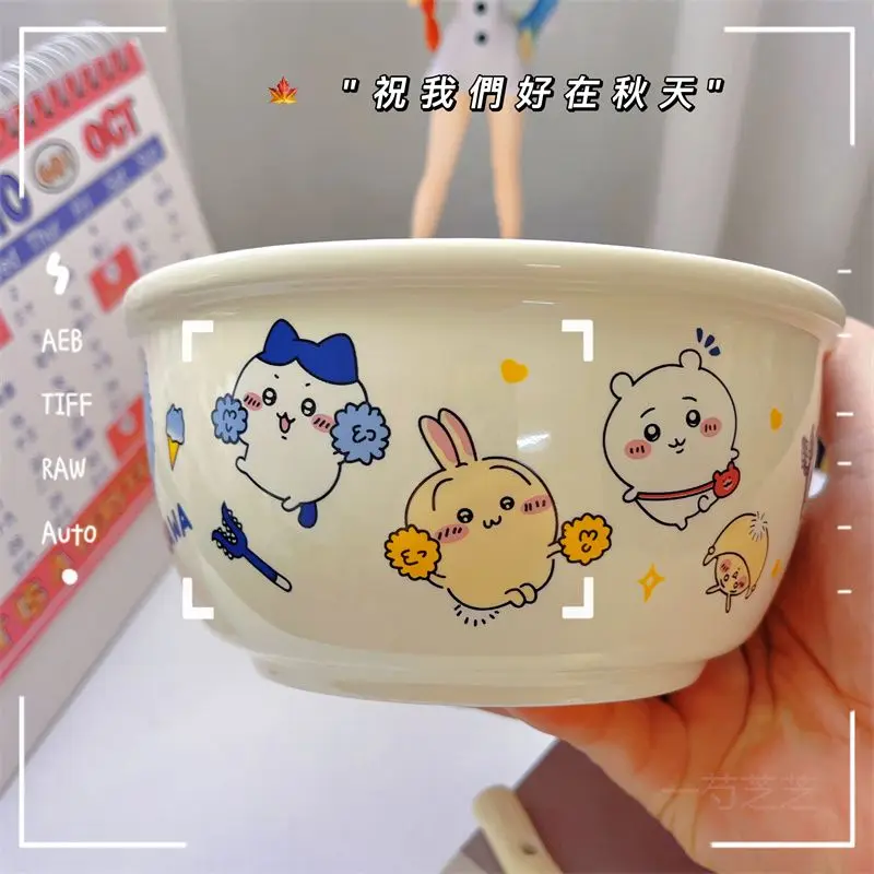 Dim Sum Basket - ชุดชามเซรามิคการ์ตูนชิอิคาวะน่ารัก - ชุดอาหารเย็นสำหรับใช้ในบ้าน คอลเลคชั่นของคนดังทางอินเทอร์เน็ต ไอเดียของขวัญจาก USAQI