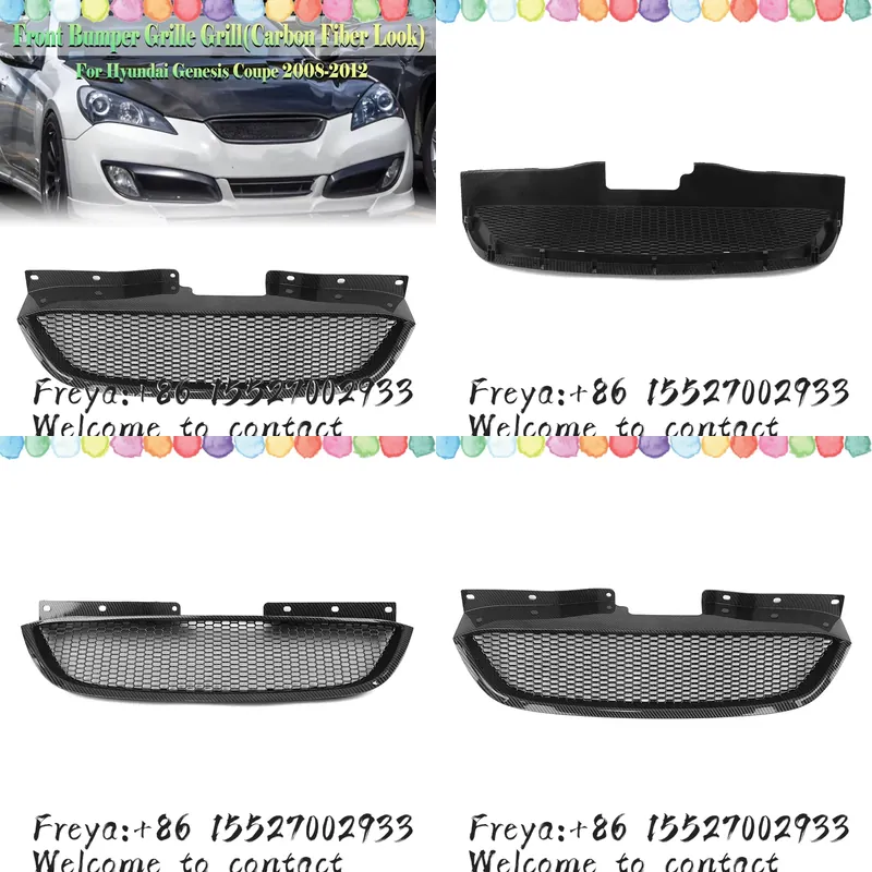 Crepe Pan Carbon - กระจังหน้าสำหรับ Genesis Coupe 2008-12 ลายรังผึ้ง คาร์บอนไฟเบอร์/เงา/ด้าน